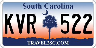 SC license plate KVR522