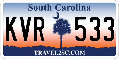 SC license plate KVR533