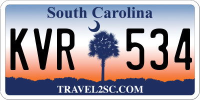 SC license plate KVR534