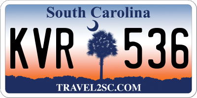 SC license plate KVR536