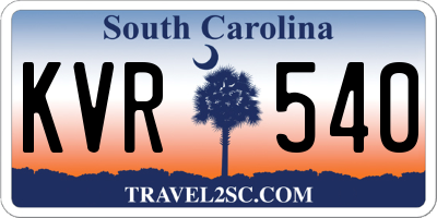 SC license plate KVR540