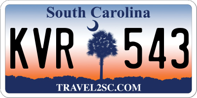 SC license plate KVR543