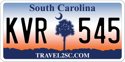 SC license plate KVR545