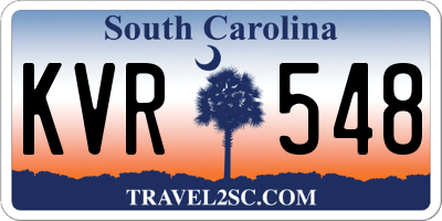 SC license plate KVR548