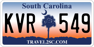 SC license plate KVR549