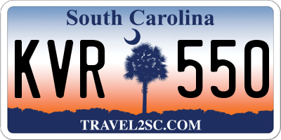 SC license plate KVR550