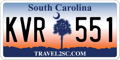 SC license plate KVR551