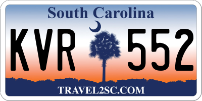 SC license plate KVR552