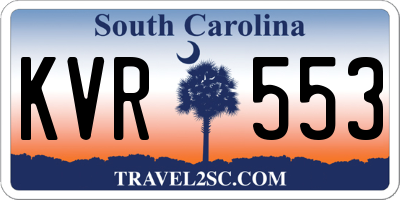 SC license plate KVR553