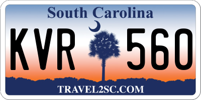 SC license plate KVR560