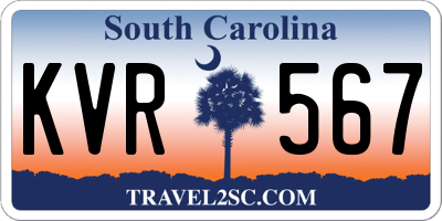 SC license plate KVR567