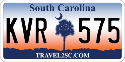 SC license plate KVR575