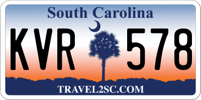 SC license plate KVR578