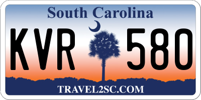 SC license plate KVR580