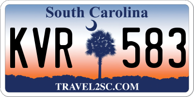 SC license plate KVR583