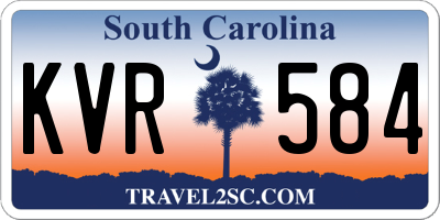 SC license plate KVR584