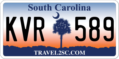 SC license plate KVR589