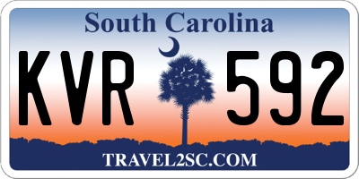 SC license plate KVR592