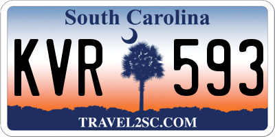 SC license plate KVR593