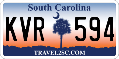 SC license plate KVR594