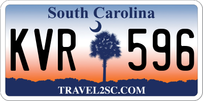 SC license plate KVR596