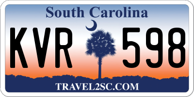 SC license plate KVR598