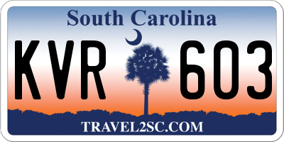 SC license plate KVR603