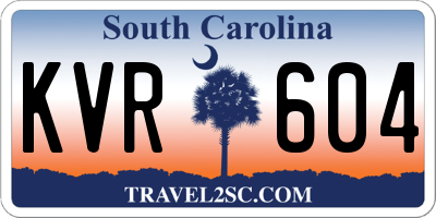 SC license plate KVR604