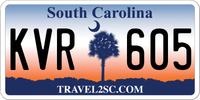 SC license plate KVR605