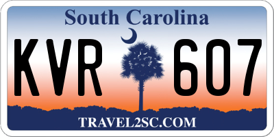 SC license plate KVR607