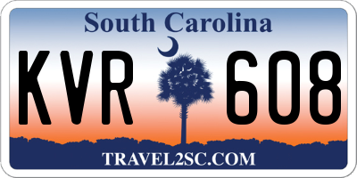 SC license plate KVR608