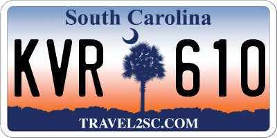 SC license plate KVR610