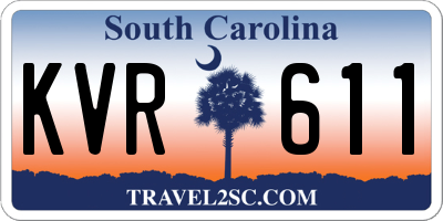 SC license plate KVR611