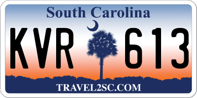 SC license plate KVR613