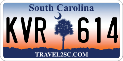 SC license plate KVR614