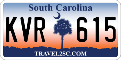 SC license plate KVR615