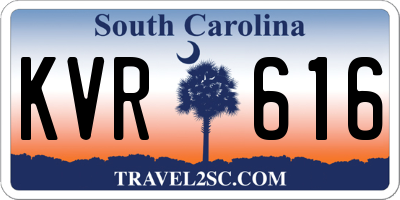 SC license plate KVR616