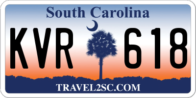 SC license plate KVR618