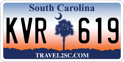 SC license plate KVR619