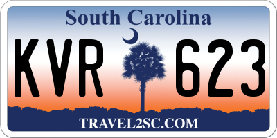 SC license plate KVR623