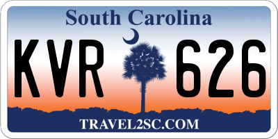 SC license plate KVR626
