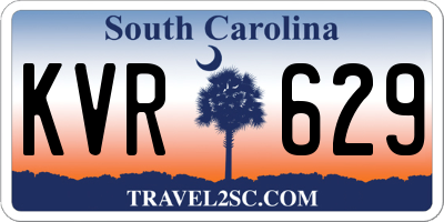 SC license plate KVR629