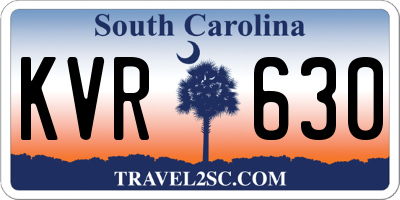 SC license plate KVR630