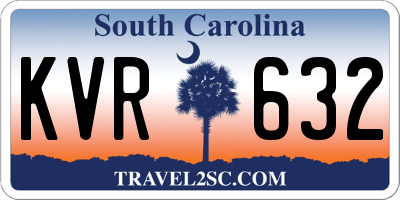 SC license plate KVR632