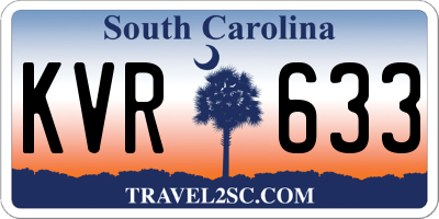 SC license plate KVR633