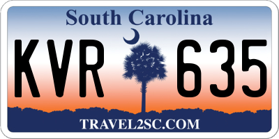 SC license plate KVR635