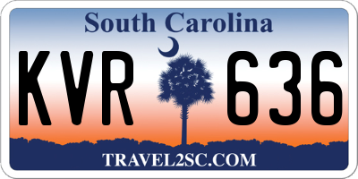 SC license plate KVR636