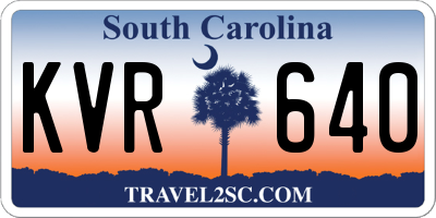 SC license plate KVR640