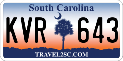 SC license plate KVR643