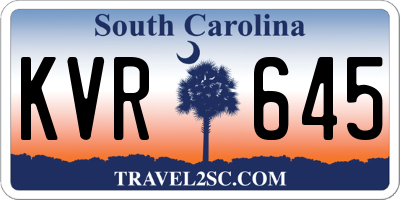 SC license plate KVR645